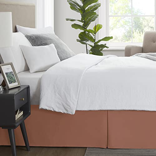 Image of Nestl Rust Twin XL Bed Skirt - Twin XL Size Bed Skirt 14 Inch Drop - Brushed Microfiber Bed Skirts - Hotel Quality Pleated Bed Skirt - Shrinkage & Fade Resistant