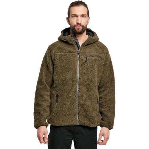 Individual Wear Men's Hooded Teddy Fleece Cold-Weather Outdoor Full Zip Jacket w/Chin Guard & Wind Protection Strip2