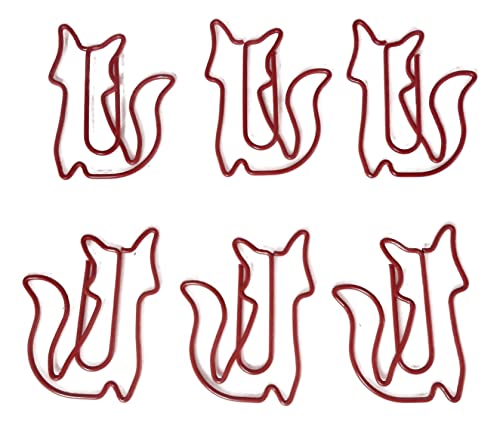Fox Shaped Paper Clips (100 Count) – Red Decorative Clips for Office, Desk & Collectors – Comes in Tin – Butler in the Home