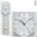 Produktbild AMS Wanduhr 5261 Funk mit Pendel Holzrückwand, geschliffenes Aluminium
