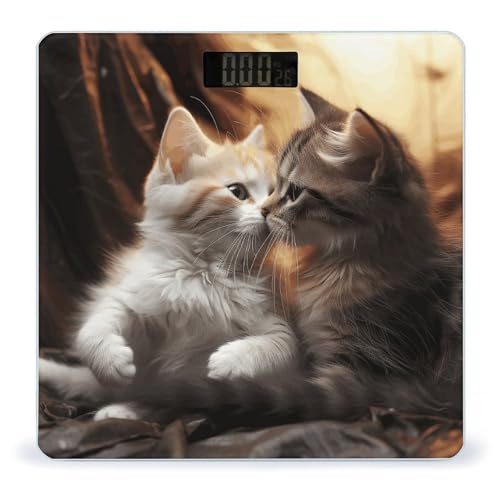Báscula digital de baño Cat Kiss, vidrio templado miniatura 1