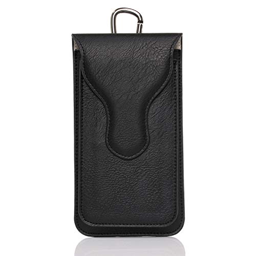 JIJIAO Universal Belt Clip Magnetic Double-Layer Mobile Phone Bag Leather Protection Bag, for iPhone 11 Pro Max XS MAX XR Phone Belt Mobile Phone Holster, with Belt Loop Belt Mobile Phone Holster
