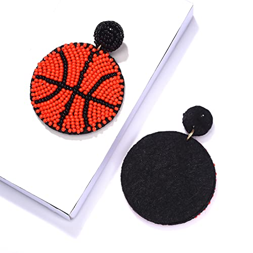 Boderier Basketball Dangle Earrings Beaded Basketball Earrings Sports Game Team Earrings Sport Jewelry Gift Idea Basket Ball thumb #4