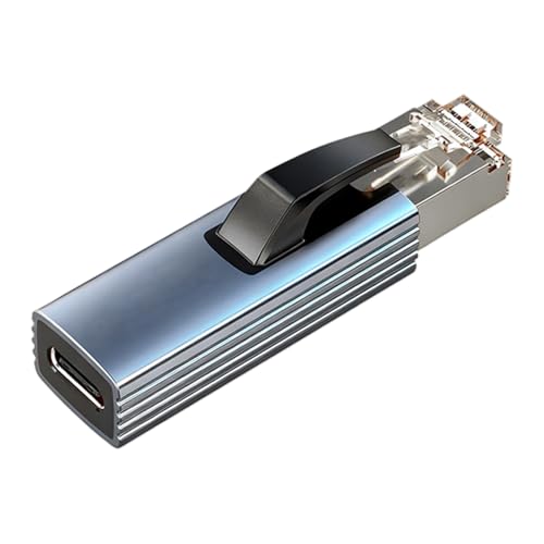Jazuaiao Los convertidores Ethernet tipo C a RJ45 ofrecen acceso a Internet por cable de 1000 Mbps para dispositivos móviles, adaptadores Gigabit Ethernet
