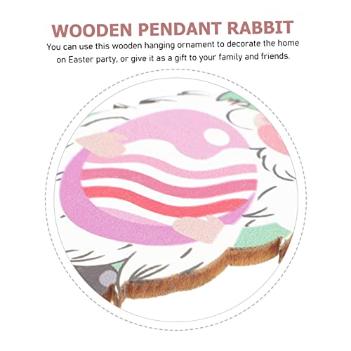 Décorations d'arbre de Pâques : 12 suspensions en bois lapin maison - 3