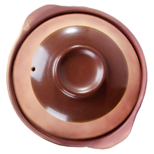 Hemobllo Cocotte En Terre Cuite 900 Ml 24 Cm Sans Émail Pot En Argile Chinois Résistant à Haute Température Cuisson Gaz Marmite Rustique Pour Soupe Mijotée Maison