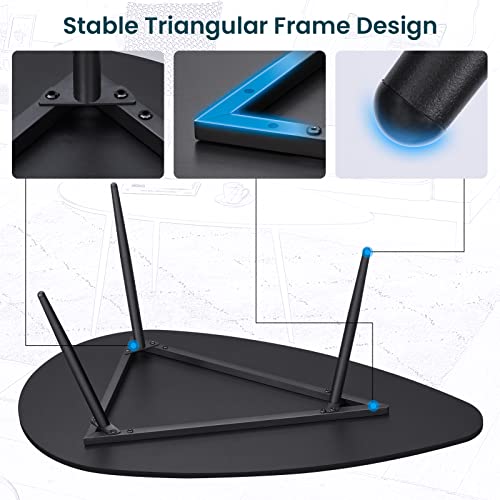 Saygoer Black Small Coffee Table Modern Oval Coffee Tables Retro Farmhouse Center Table For Small Space Mid Century Coffee Table Rustic Accent Table For Living Room Home Office, Easy Assembly #TOP3