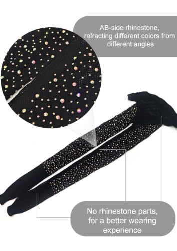 Image of VEBZIN More Sparkly Fishnets Tights Fishnet Stockings Rhinestone Fishnet Tights for Women