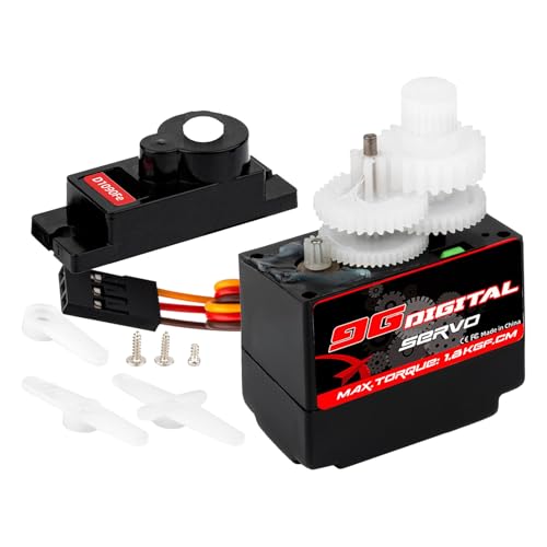 Servo digital para coche teledirigido – juguete teledirigido digital servomotor | 1,4 kg silencioso, accesorio de control remoto preciso para aviones, barcos, drones, robots, aficionados, niños