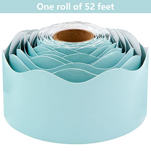 Fancy Land Light Turquoise Bulletin Board Border Scalloped Border Trim For Classroom 52Ft One Roll #TOP1
