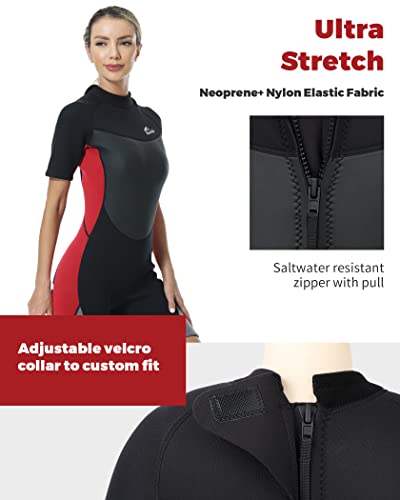 Foto von Owntop Neoprenanzug Damen kurz, 3mm Neopren Tauchanzüge für Tauchen, Surfen, Schwimmen und Kajakfahren