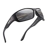 PUKCLAR Gafas de Sol Hombre Polarizadas con Protección UV400 y Montura TR90 Ultraligera que ofrecen una Visión HD Antirreflejos para Conducir Ciclismo y Aire Libre,Negro
