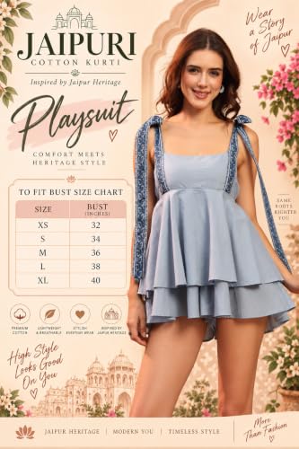 JAIPURI COTTON KURTI blue cotton jumpsuit – image 5