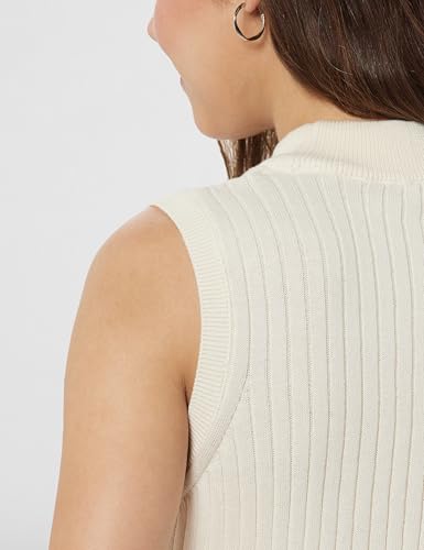Image of BlissClub Move All Day Sleeveless Top, 100% Cotton,Turtleneck Collar,High Side Slits,Versatile