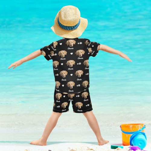 Image of 3T Toddler Boy Shorts Set Teal Hawaiian Button Down Shirts Summer Outfits for Little Boy