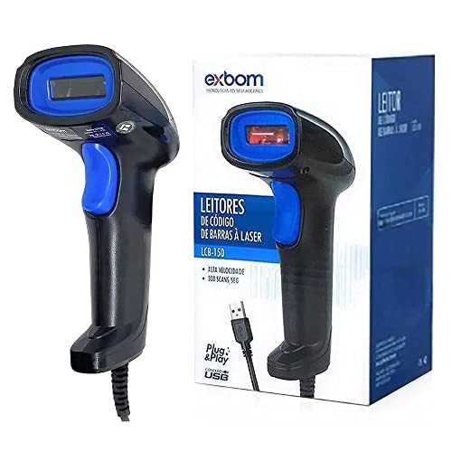 LEITOR DE CÓDIGO DE BARRAS COM FEBRABAN LASER EXBOM LCB-180