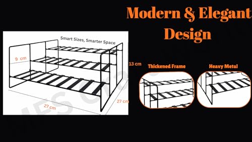 Image of 3 steps spice rack for Kitchen Organizer counter top Stand Shelf Holder Storage Rack for Spice Jars Utensils Dishes set of 2