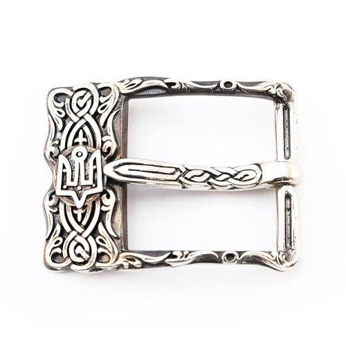 Handmade runic solid german silver buckle Prince, Frame pin type casual belt buckle for 1.5 inch belt
