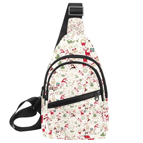 Bolsa de pecho impermeable y funcional con original estampado geométrico masculino