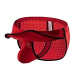 Evankin Men's Thong Underwear Sexy and Fun Mesh Boxer Brief Jock Strap Sexy Underpants Split Fitness Running Shorts（Red-M）