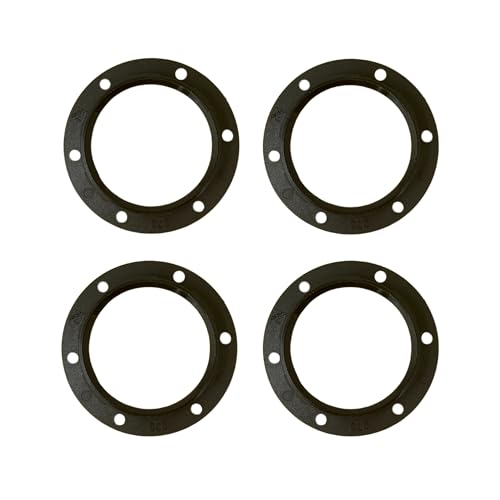 HALOTEC | Pack de 4 arandelas negras para portalámparas E27 | Aros de sujeción en termoplástico para pantallas de lámpara | Compatibles con casquillos rosca E27 estándar