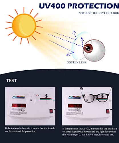 Image of GQUEEN Fake Non Prescription Glasses Clear Lens for Women Men Oversized Frame UV400 Protection, 201581