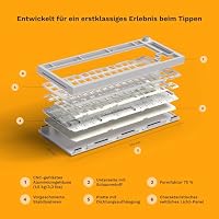GLORIOUS Gaming GMMK PRO 75% Barebones (endast Chassi) – Modulärt mekaniskt gamingtangentbord, TKL-storlek, Chassi på 1,5 kg, RGB, helt anpassningsbart, 5-stiftsbrytare, Amerikansk/ANSI - VIT – Ansicht 6
