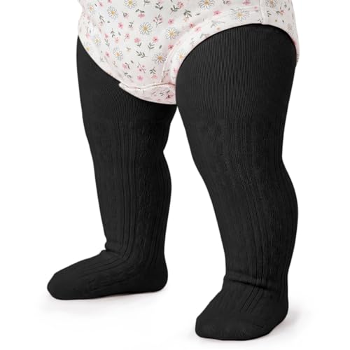 Zando Baby Girls Tights Black 1-2 Years Cotton Seamless Leggings