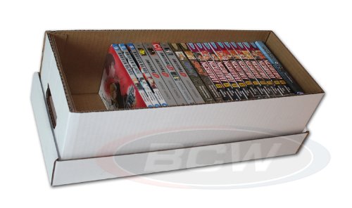 BCW Media Storage Box - 2 ct | Premium Video Game, Manga and DVD Organizer Box | Stackable Cardboard Organizer for Movies, Video Games, and Manga | Assembly Required