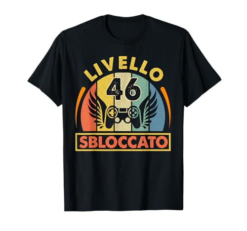 46° Compleanno 46 Uomo Anni Livello 46 Regalo Maglietta