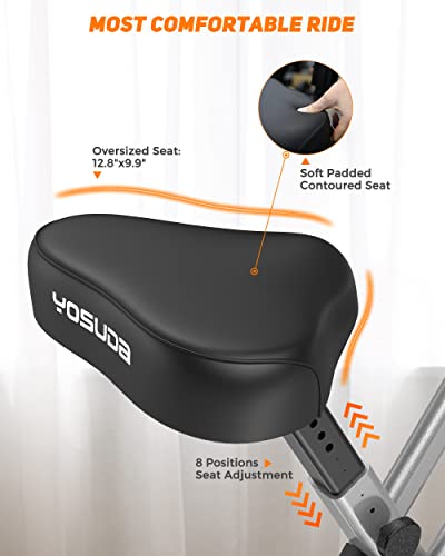 3-in-1 Heimtrainer Fahrrad Klappbar, Faltbares Heimtrainer 150kg Belastbar, Platzsparendes Heimtrainer mit Integriertes Widerstandsband, 8 Magnetische Widerstandsstufen – Bild 6