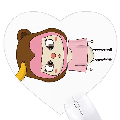 Tapis de souris en forme de coeur singe vilaine pour bureau