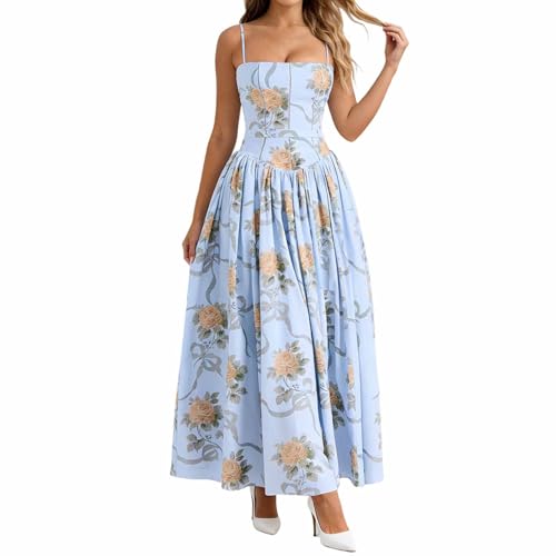 Robe d'été sans manches à imprimé floral et style bohème décontracté