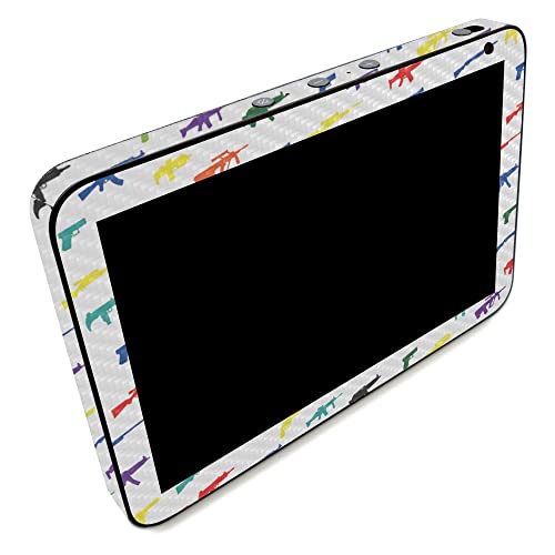 Image of MightySkins Carbon Fiber Skin Compatible with Amazon Echo Show 8 (Gen 2) - Fun Guns | Protective, Durable Textured Carbon Fiber Finish | Easy to Apply | Made in The USA