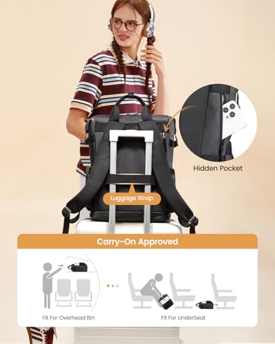 LOVEVOOK Laptop Backpack for Women, 15.6 Inch Teacher Backpack for Work Travel for School College Bookbag for Teen Girls Waterproof Computer Bag Purse Nurse Business の商品画像 5