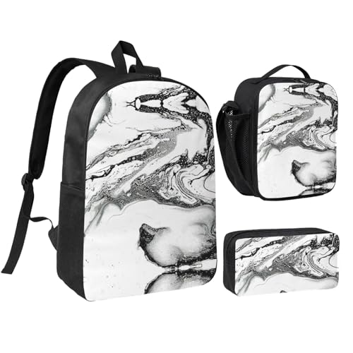 Sac à dos 43,2 cm ergonomique marbre noir grand volume pour voyage et cours