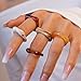 ZMJK 5Pcs Acrylic Irregular Chunky Rings for Women Colorful Resin Wave Stackable Knuckle Ring Set Fashion Plastic Statement Jewelry (Brown)