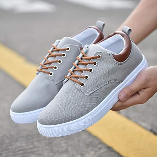 tazimall New Casual Sneakers for Men Lace-Up Canvas Shoes Low Top Walking Shoes