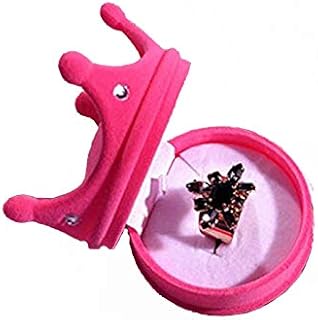 Doitsa anello orecchini organizer Velvet box Princess Crown design borsa portatutto a forma di contenitore confezione regalo di lusso per compleanno anniversario di matrimonio rosso