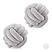 Relaxdays 2 x Knotenkissen, geknotetes Kissen für Sofa, Bett, dekorativ, skandinavisch, Zierkissen Knoten, Ø 25 cm, grau