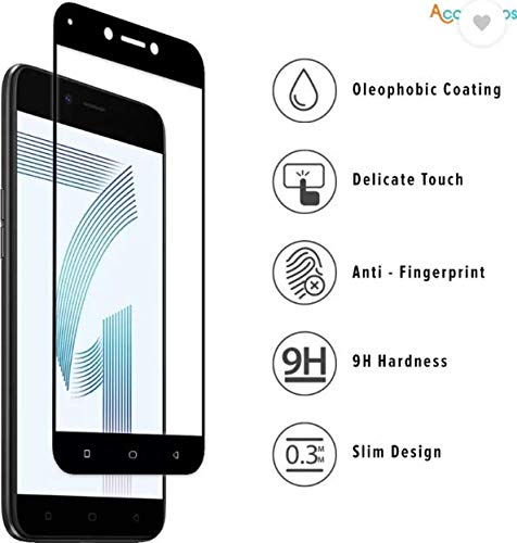 Image of Screen Protector for Oppo A71 (Black) Tempered Glass Edge-to-Edge 6D Screen Guard With Installation Kit