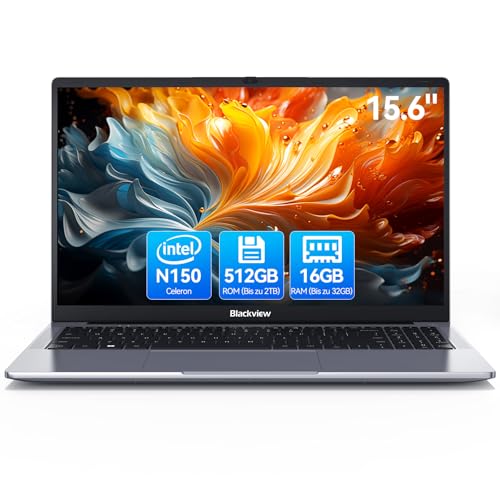 Blackview 15,6 Zoll Laptop, N150(Besser N95/N97) bis zu 3.6GHz, 16GB RAM 512GB SSD Notebook für Unternehmen Studierende, FHD IPS Display, Augenschutz, 100W Typ-C, 4K HDMI, Bluetooth, WiFi 5, QWERTY Blackview 15,6 Zoll Laptop, N150(Besser N95/N97) bis zu 3.6GHz, 16GB RAM 512GB SSD Notebook für Unternehmen Studierende, FHD IPS Display, Augenschutz, 100W Typ-C, 4K HDMI, Bluetooth, WiFi 5, QWERTY