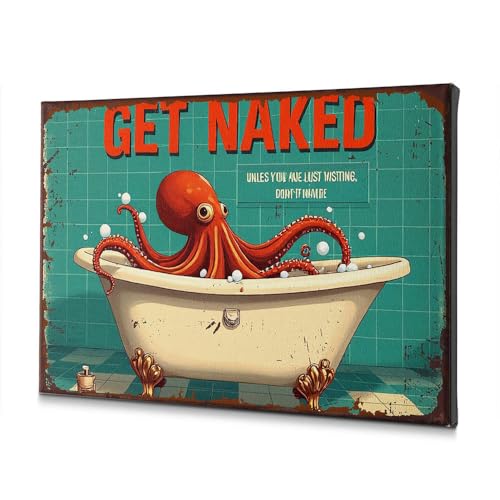 Tableau décoratif sur toile Take A Bath humour pour une salle de bain moderne