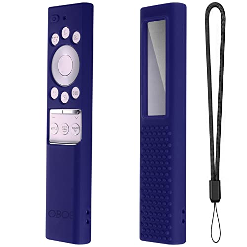 Image of OBOE Silicone Case for Samsung BN59-01311 QLED TV Remote, Dark Blue | Full Wrap Protective Cover, Charging & Solar Panel Cut, Remote Loop, Remote Not Included