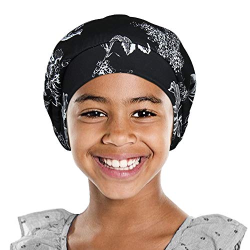 Alnorm Sleep Cap for Frizzy Hair Girls Luxury Satin Lining Hat