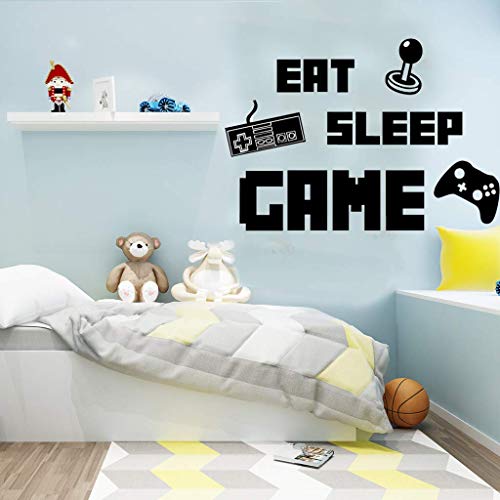 Game Wall Decals Gaming Controller Joystick Video Wall Stickers For Teen Boys Room Kids Bedroom Playroom Home Decoration (Black) #TOP3
