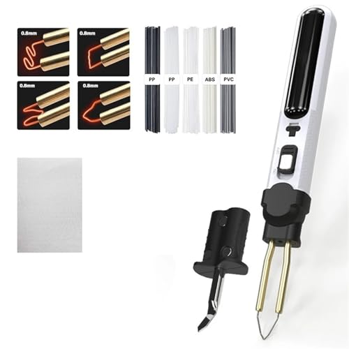 Saldatrice per plastica Kit saldatore per plastica senza fili da 100 W, pistola per saldatura plastica 3 in 1 con saldatore, cazzuola e pinzatrice a caldo Kit Riparazione Paraurti Auto(Carton)