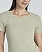 Real Essentials 4 Pack: Women's Ribbed Knit Short Sleeve Crew Neck T-Shirt (Available in Plus)