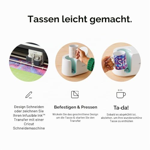 Cricut 2007821 Tassen, 2 x Sublimationsbecher mit Tinte, Weiß, Blanko, 355 ml (Packung mit 2) – Ansicht 3