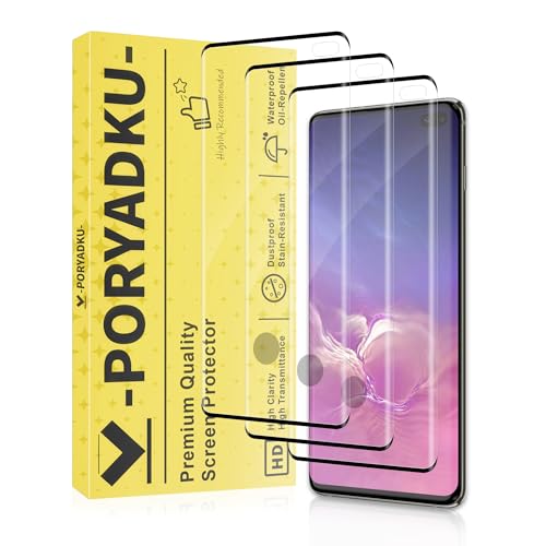 JavoYion 3 Pack for Samsung Galaxy S10 Plus / S10+ Screen Protector Fingerprint Support Case Friendly Bubble-Free Anti-Scratch 9H Hardness Glass Screen Protector for Galaxy S10 Plus / S10+ 5G